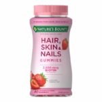 Natures Bounty Hair, Skin & Nails Gummies 80 Gummies – Vitamines Beauté à la Biotine 2500 mcg, Goût Fraise