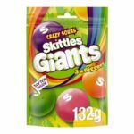 Skittles Giants Crazy Sours 132 g – Bonbons Geants Acidules aux Fruits